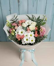 Букет цветов из:  Розы, Лизиантусы и Хризантемы в Тарусе