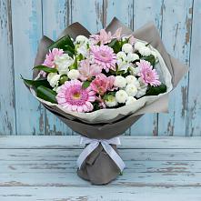 Букет цветов из:  Герберы, Альстромерии и Хризантемы в Тарусе