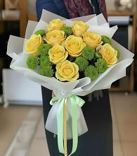 Букет цветов из:  Хризантемы и Розы в Тарусе