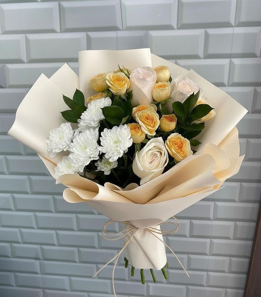 Букет цветов из: Розы и Хризантемы в Тарусе