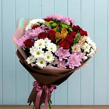 Букет цветов из:  Розы, Хризантемы и Альстромерии в Тарусе
