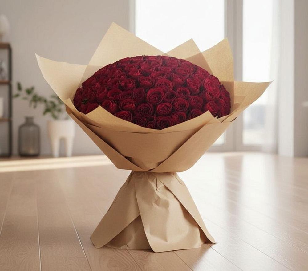 Букет 101 Красная роза в Тарусе
