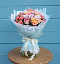Букет цветов из:  Хризантемы и Розы в Тарусе