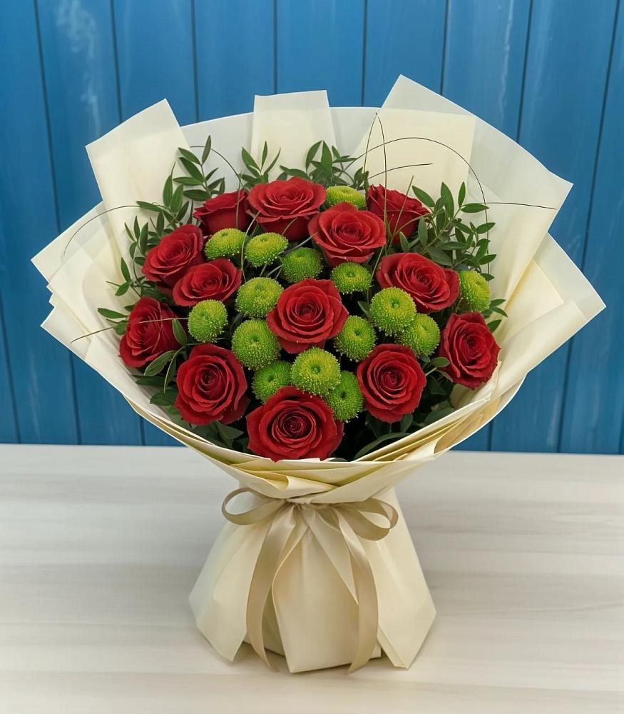 Букет цветов из: Розы и Хризантемы в Тарусе